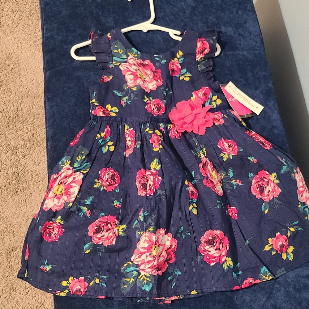 Zunie Girl, 3T, Navy/PinkFlower Print